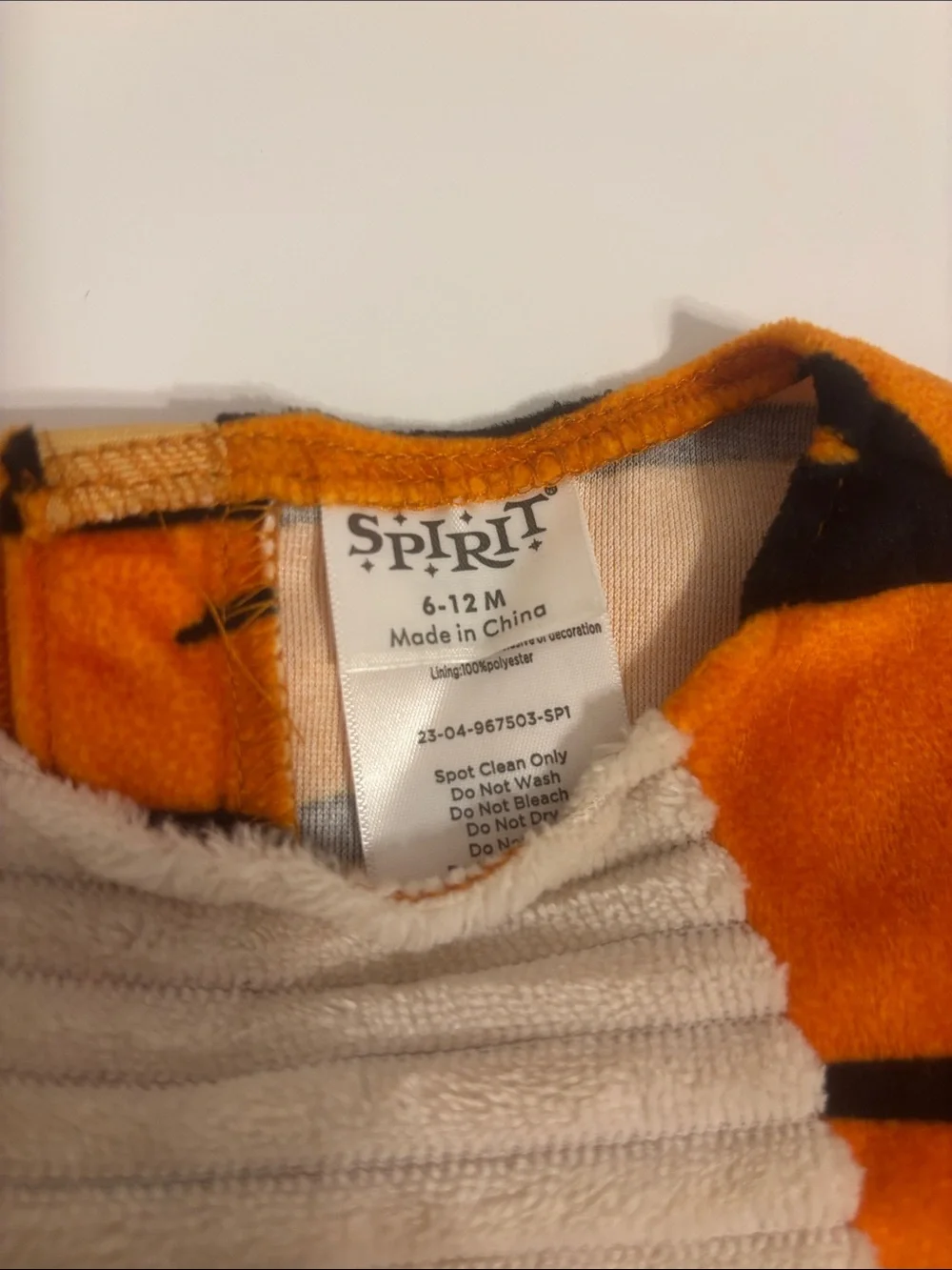 Baby Tigger One-Piece Costume with Paw Grip - 6-12 M